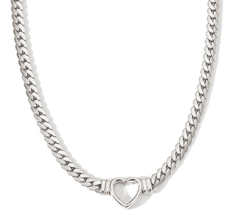 Giovanna Heart Herringbone Necklace