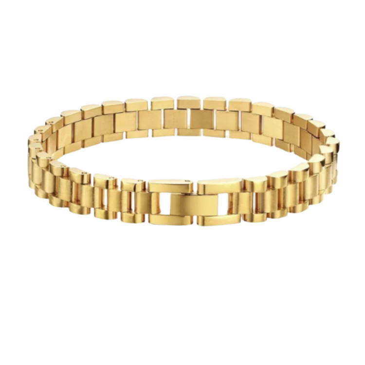 Fashionable and trendy, our 7" Maya Link Bracelet is the perfect accessory for any style. Fashioned from 100% stainless steel links, it features a lobster clasp closure and a smooth finish that is easy to maintain. Match it with anything you want! • Quality stainless steel• 18k Gold plated• Tarnish free• Hypoallergenic